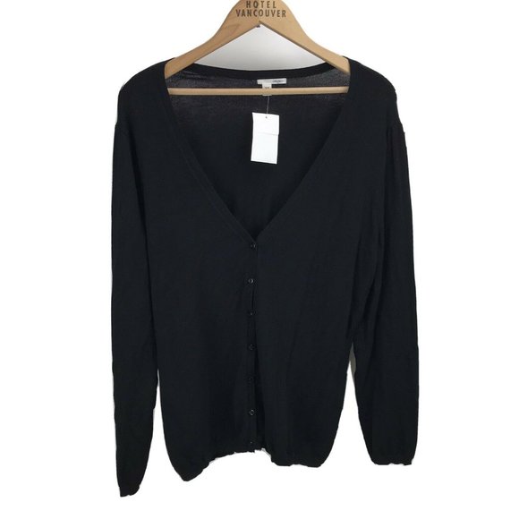 Halogen Sweaters - NWT Halogen Cardigan XL P Black Button Front